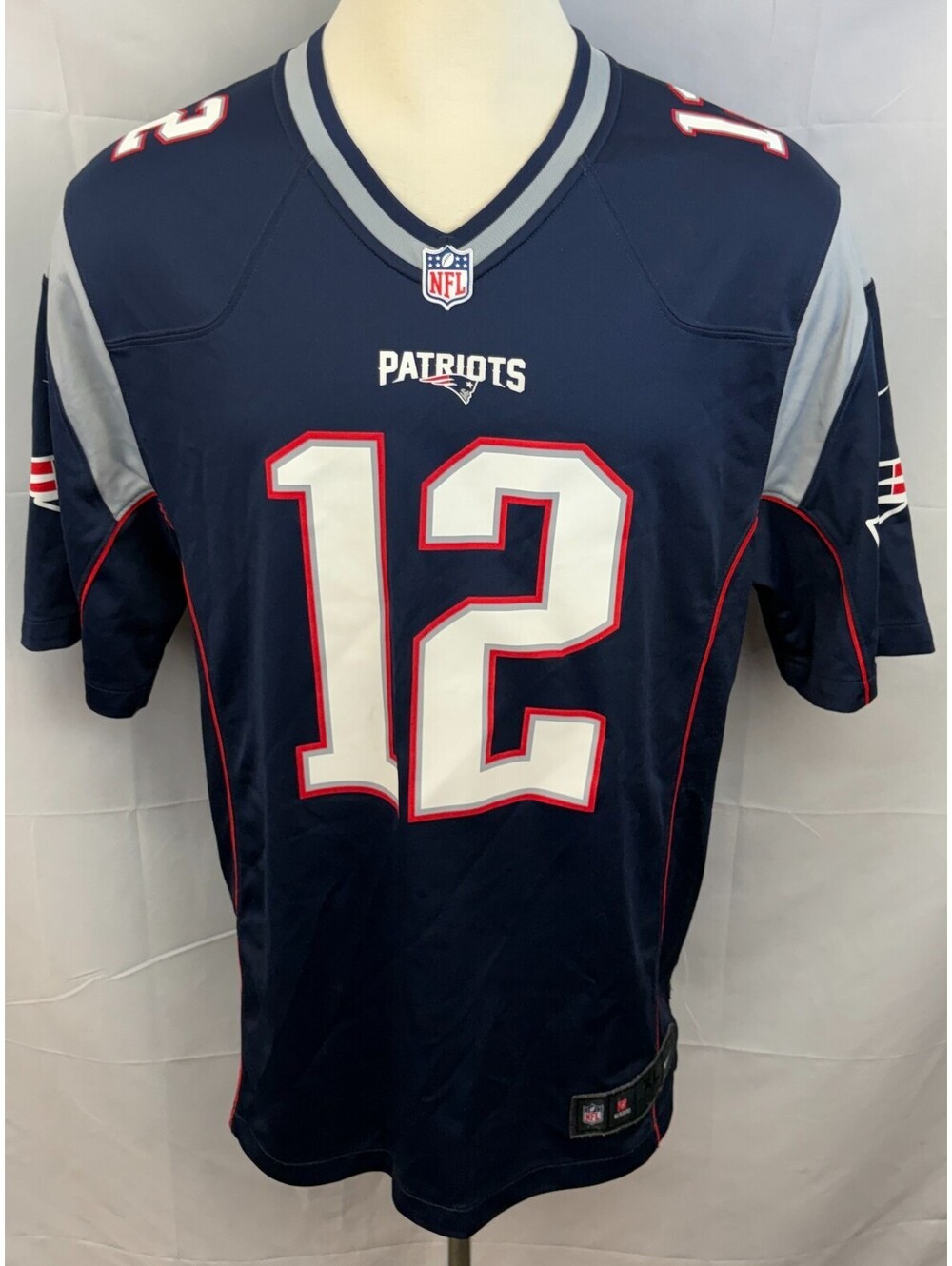 NFL Nike On Field Men's XL Tom Brady #12 New England Patriots Blue Jersey